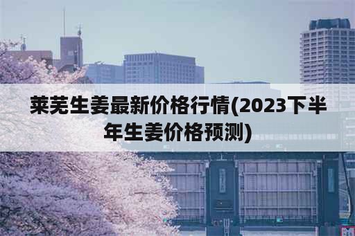 莱芜生姜最新价格行情(2023下半年生姜价格预测)